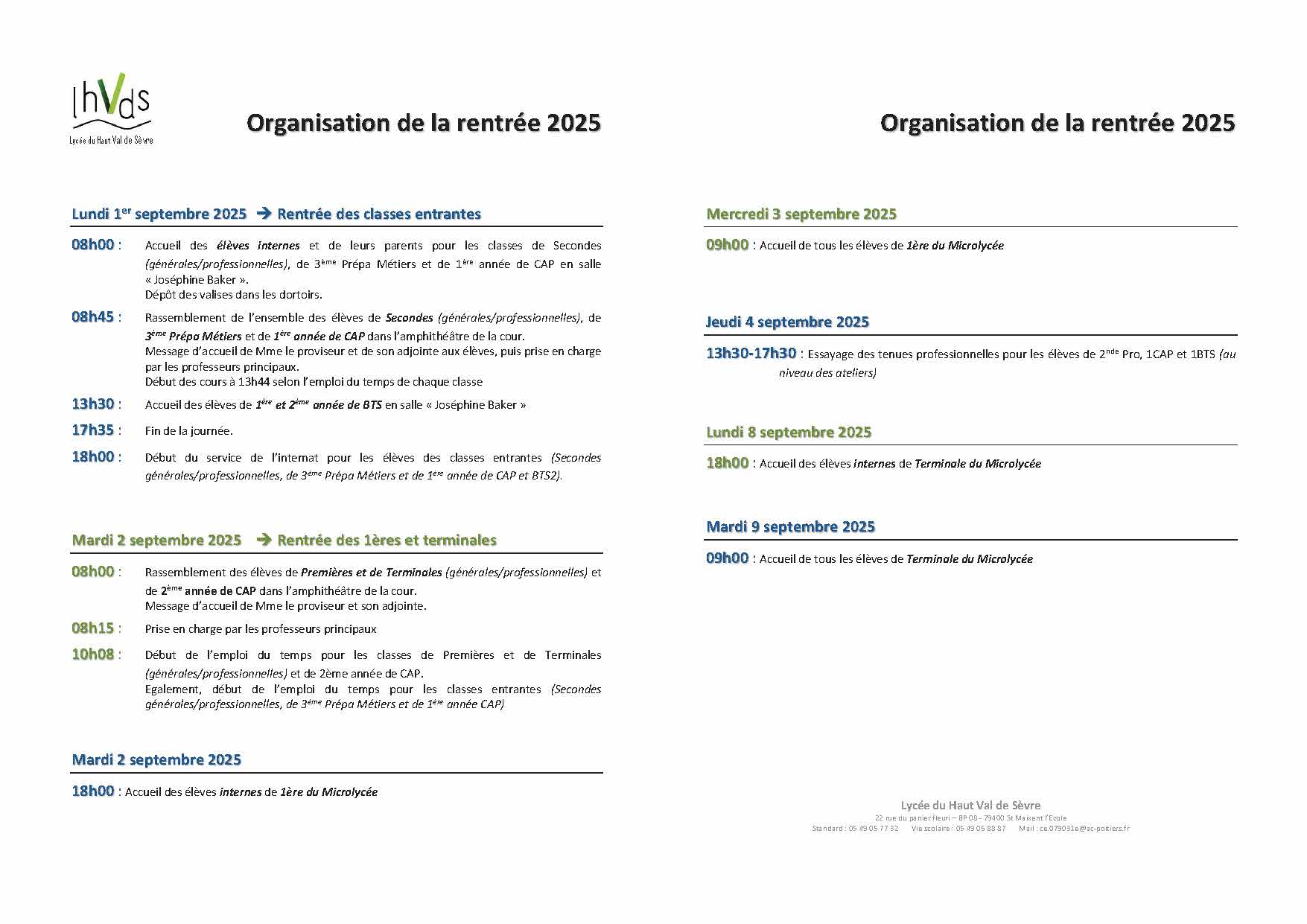 Organisation de la rentrée 2025 2026 img